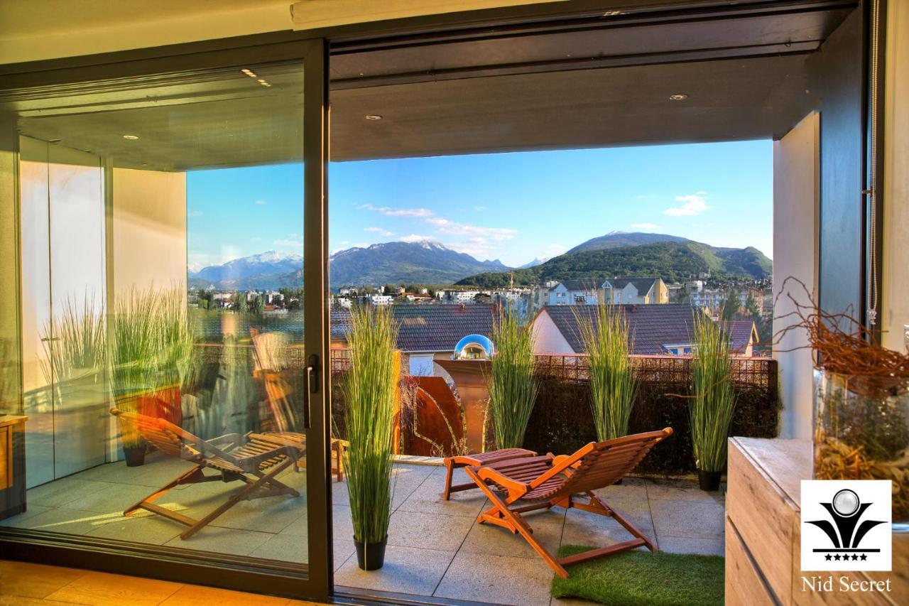 Panoramique 180 Lac Et Montagne Et Nid Secret Spa Romantique آنسي المظهر الخارجي الصورة